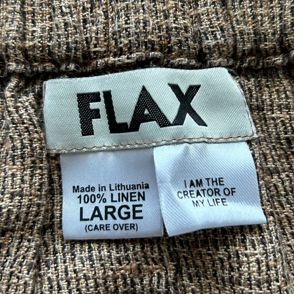 Flax 100% linen brown long skirt size large - Picture 2 of 10